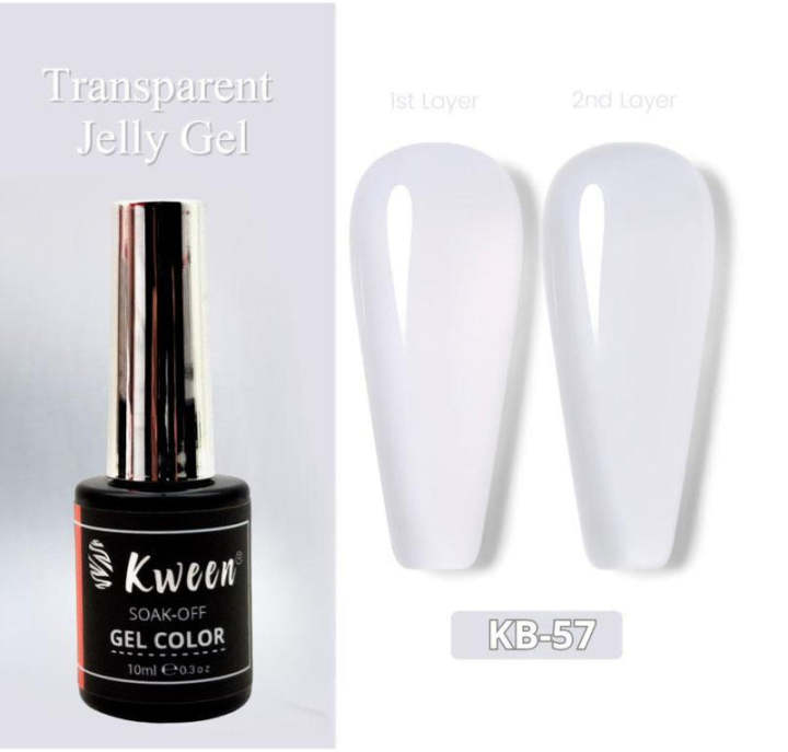 KWEEN Sheer White Grey Jelly Gel Polish Translucent UV LED Soak Off Nail Art Manicure