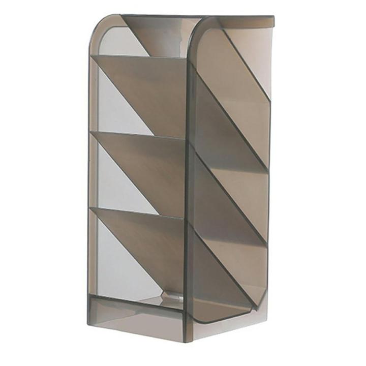 1pcs ergonomic desk storage box plastic rectangular organizing drawer organizer pen holder makeup tool organizer--transparent grey L