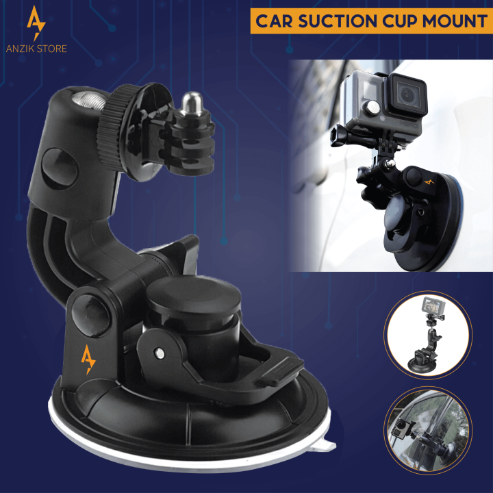 Car Suction Cup Mount with Screw & Tripod, Car Mount Bracket Holder For Camera, Car Suction Mount  Camera Grip, Camera Holder For Cars By Anzik Store Tripod Mount