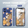 Jizetin for OPPO A36 / OPPO A76 Back Cover Tom and Jerry Design Silicone Phone Case Square Camera Protective Phone Cases. 