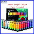 Mont Marte Acrylic Paints Set - 24 Pieces, 36ml Tubes - Ideal for Acrylic Painting - Brilliant Lightfast Colours with Great Opacity - Perfect for Beginners, Professionals and Artists. 