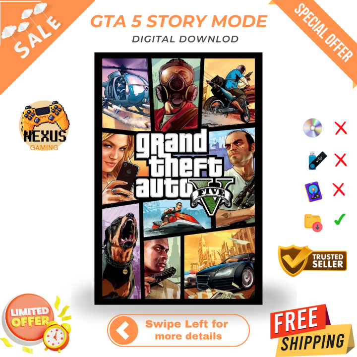 GTA 5 Orignal Offline Story mode game For Pc/Laptop | Lifetime Game