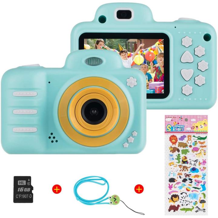 Kids Digital Camera for Girls Boys, Vannico Rechargeable HD Video Photo Camera for Kids Age 3-10, Kids Mini Selfie Camera Camcorder With 16GB SD Card Gift for Children Blue