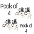 Pack of 4 Drawer Lock Furniture Desk Cabinet Lock With Keys. 4Pcs Wardrobe Cabinet Lock, Desk Drawer, Wardrobe Locker, Furniture Lock Hardware Accessories.. 