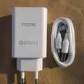 Tecno Fast Charger with Type-C Data Cable | Rapid Charging Wall Adapter for All Tecno Phones | Tecno Type-C Charger | Certified Tecno Fast Charging Adapter. 