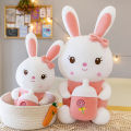 Cute rabbit plush toy baby bottle bunny doll doll super cute high-end gift for girls Valentine's Day. 