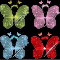 3 Pcs/ Set Kids Children Costume Cosplay Angel Wings Magic Wand Prop Girls Butterfly Fairy Wings Costume. 