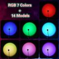 Sunset Projection Lamp 7 Colors Changing Rainbow Sun Halo Led Atmosphere Sunset Lamp Night Light USB Powered Table Lamp For Photoshoot Live Video Home & Room Decoration Birthday Dance Party Etc. 
