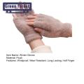 Green forest Winter Gloves Wear Resistant Women Winter Warm Half Finger Gloves Gift. 