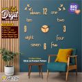 Gift City Presents Creative 3d Letters with One Two Alphabets DIY Wooden Wall Clock for Home and Offices Self Adhesive. 