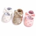 New Cute Toddler Baby Boy Girl Soft PU Leather Bownot Ballet Shoes 0-18 Months. 