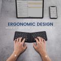 Perixx PERIBOARD-805E US, Wireless Foldable Ergonomic Bluetooth Keyboard, Ultra-Thin X Type Keys, Compatible with iOS, Android, or Windows Smartphone, Tablet, or Laptops, US English. 