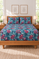 My Home  Printed Fitted Bed Sheet With Pillow Cover, Ultra Soft Fabric Bedsheet, Anti Slip, Cool Fabric, Single, Double, Queen ,King Sizes 100% Cotton Fabirc. 