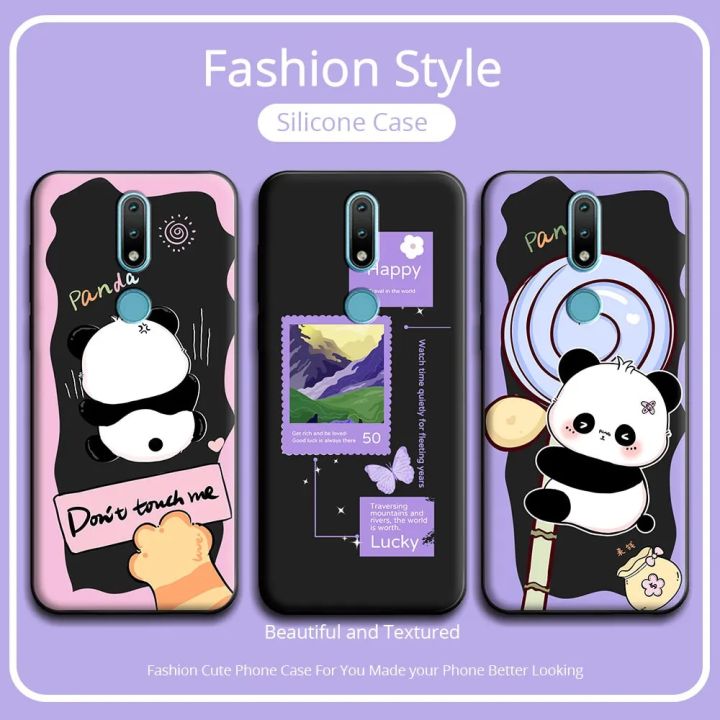 For Nokia 2.4 3.4 1.4 5.4 Case Cute Panda Soft Silicone Couple Phone Case For Nokia 6.2 7.2 6.3 5.3 3.4 Protect Shockproof Cover