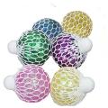 Pack of 4 - Assorted Colors Glitter Mesh Squishy Balls. 