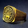THE MEN THING Viking King Ring for Men Luxury Solid  Pure Stainless Steel Ring (Gold Tone) Jewellery for Men & Boys. 