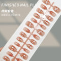 Spring nail art, new tulip gilt wearing nails, small oval false nails, finished nail pieces, prefabricated nails. 