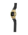 Casio G Shock 5600 Series Square Digital Gold Ion Plated Bazel Stop Watch Hourly Time Signal Full Auto Calender (to year 2099) Flash Alert Electro-Illuminator Backlight Multi-Functions Black Resin Band Watch-GM-5600G-9DR. 