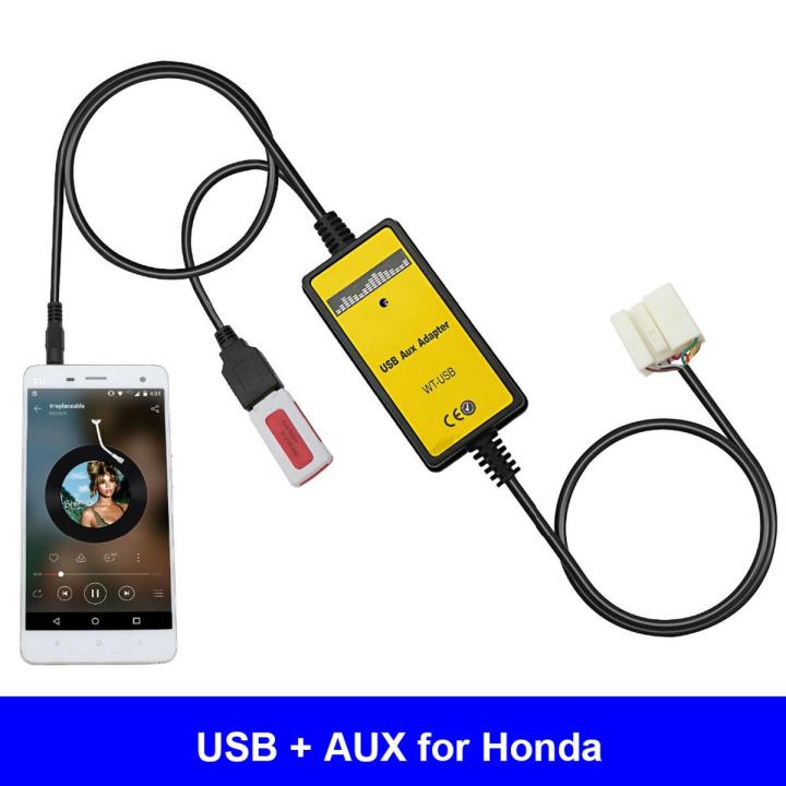 Car Radio USB AUX Adapter 3.5mm Interface CD Changer for Honda Accord Civic