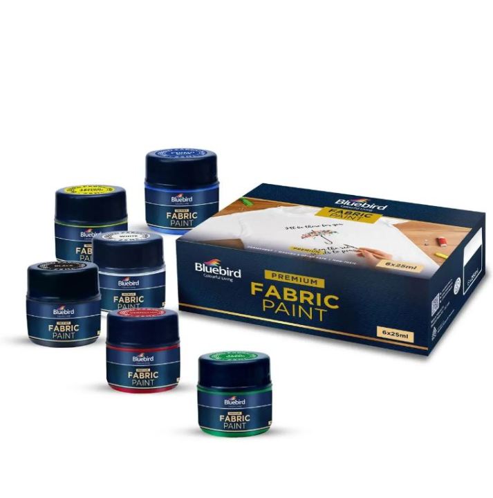 Bluebird Fabric Paints 25 ml – Set of 6 Primary