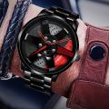1pc Men's Wheel Sports Car Tire Shaped Watch, Student Fully Automatic Quartz Watch, Ideal choice for Gifts. 