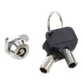 Cabinet Door Quarter Turn Security Tubular Cam Lock w Keys. 