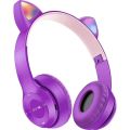 P47 wireless headset HiFi bass Bluetooth headphone cute cat ear earphone stereo foldable audio MP3 adjustable headable music headphone with mic for all smart phones. 