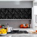 Self Adhesive Black Marble Sheet for Kitchen - Anti Oil and Heat Resistant Wallpaper. 