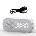 Wireless Bluetooth Speaker Clock Radio Support TF Card Digital Alarm for Home Office White. 