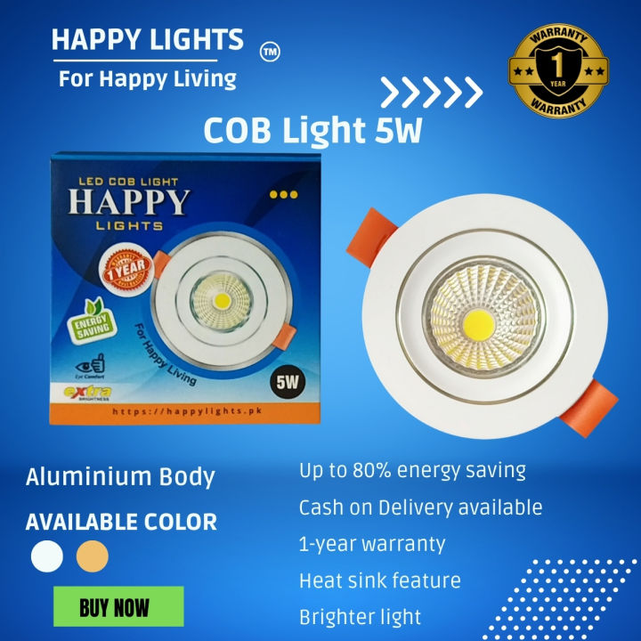 5W COB Lights - COD Downlight With One Year Warranty - Happy Lights