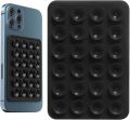 Pack 4 Double-Sided Silicone Suction Phone Case - Suction Cup Phone Holder | Sticky Phone Grip Mount With 24 Suction Cups | Anti-Slip Silicone Suction Phone Case Mount. 