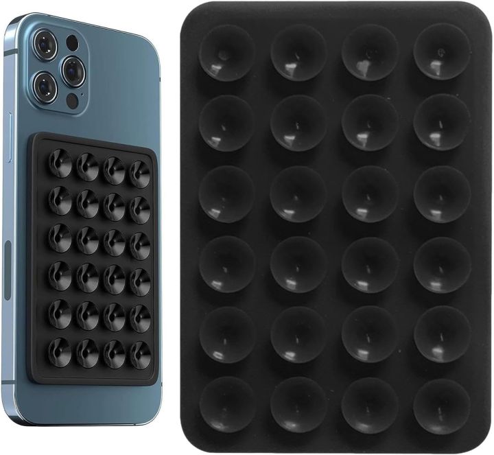 Silicone Suction Phone Case - 24 Suction Cups for Stability, Anti-Slip Grip for Shower Mirror Use