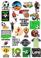 Football stickers, for boys, for girls, "Football Fan Stickers – Showcase Your Team Spirit!" for laptop, waterbottle, mobileback etc, Pack of 24, 2 x 2 inch. 