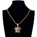 Fashion Hip Hop Gengar Pendant Necklace Men With Tennis Chain Hip Hop/Punk Gold Silver Color Charms Chain Jewelry for Men Gift. 