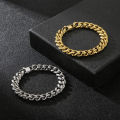 Douyin Internet celebrity with the same style of dropshipping European and American fashion simple electroplating encrypted titanium steel men's bracelet necklace. 