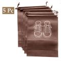 Printed Design Travel Shoe Storage Bags 5 Pcs Non-woven Rustproof Shoe Bag Portable Drawstring Bags For Shoes Clothing Travel Bag Organizer. 