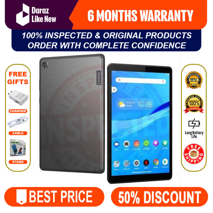 Lenovo M8 HD 8' Inch Tablet | 100% INSPECTED | 2GB RAM | 16GB ROM(STORAGE) | 5000mAh Battery | Top Rated | Gaming Tablet | BEST FOR ADULT AND KIDS BOTH | Just Like New Condition | With Box, Charger, Cable & FREE SURPRISE GIFT | High Performance | Reliable