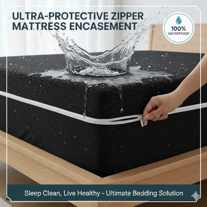 Waterproof Mattress Cover 6 Sided Waterproof Mattress Protector Zippered Bed Bug Encasement  Anti Allergy Non Noisy Hypoallergenic Bed Cover (/King)