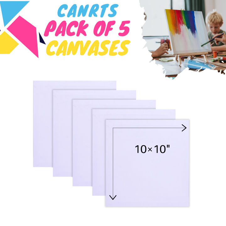 CANRTS 5 Pcs 10x10 Inches Canvas Boards for Painting - Perfect for ...