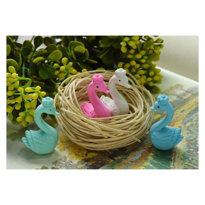 2 Pcs/pack Cartoon School Stationery Eraser Mini Adroable Animal Swan Couple Rubber Pencil Erasers Students Gifts