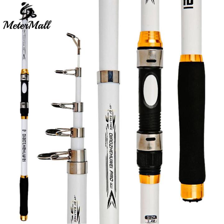 MeterMall Portable Telescopic Fishing Rod 2.1m -3.6m Long-distance Carbon Fiber Fishing Pole Fishing Accessories