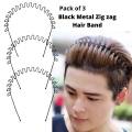 3 Pcs David Beckham Style Metal Waves Hair Bands for Men and Women. 