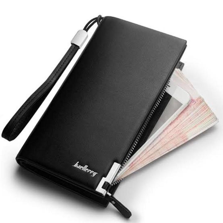 Men's Slim Leather Wallet | Lightweight Long Wallet with Multi-Function Card Holder Design | Business Clutch Purse for Men | High-Quality Genuine Leather Wallets with Large Capacity | Stylish Zipper Pouch and Coin Holder | Smart Trifold Wallet