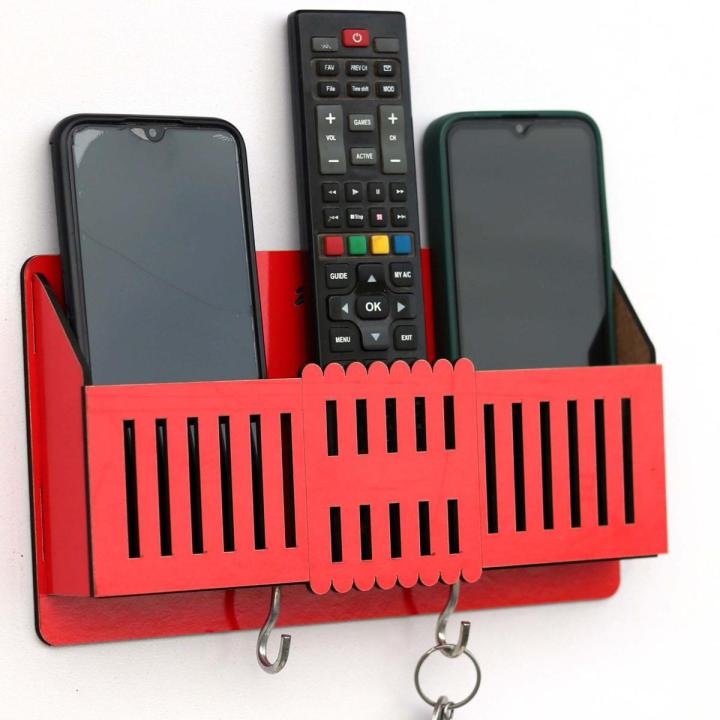 Multi Purpose Wall Mounted Remote Control Stand, Mobile Holder, Key Chain Hanging Stand