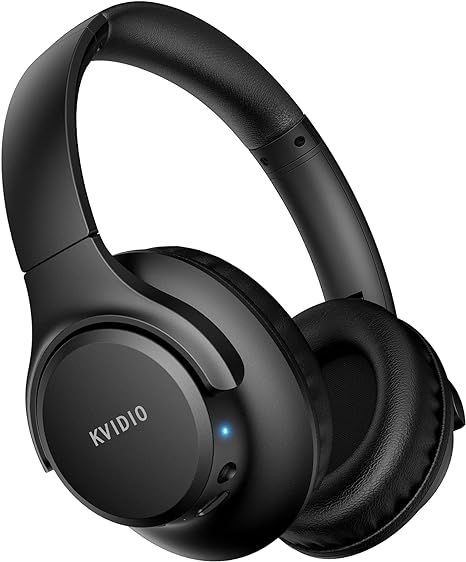 KVIDIO Bluetooth Headphones Over Ear, 55 Hours Playtime, Wireless Headphones with Mic, Lightweight Foldable Headphones with Deep Bass, Hi-Fi Stereo Sound for Travel, Work, Laptop, Cell Phone B R798 HEAAD