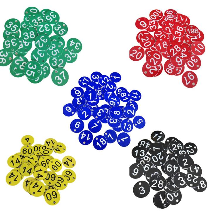 Set of 100 Round ID Number Labels Door Key Tags 1-100 Colored Number Sign 1.38'' New Dropship