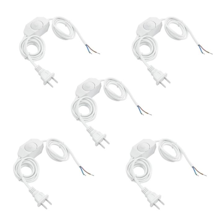 5X White Lamp Cord W Dimmer Switch AC 250V/110V US Plug