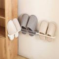 Slipper Rack Hanging Shoe Organizers, 3 in 1 Folding Holder Shoes Hanger, Bathroom Towel Organizer Rack Wall Mounted Slippers Holder - 1Pc. 