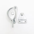 Silver Aluminum sliding window lock. 
