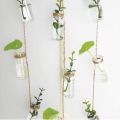 Set of 8 Rope Hanging Small Glass Bud Vase Without Money Plants , Decorative Hanging Glass Plants Vases, Small Hanging Vases, Home Decor, Housewarming Gift. 